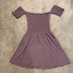 Mauve Off-Shoulder Dress